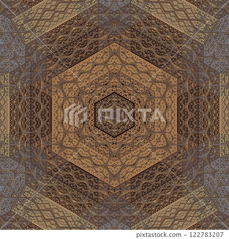 Ethnical mixed Embroidery design concept. Antique art for website, user interface theme. Interior decoration idea. Abstract pattern for the carpet background. Digital textile design for printing	 122783207