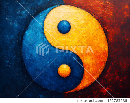 Abstract ying and yang symbol of harmony and balance Abstract ying and yang symbol of harmony and balance 122783386
