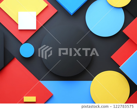 Engaging modular geo design with flat shapes for educational backdrop 122783575