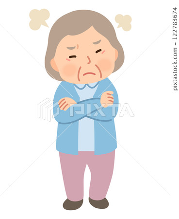Elderly woman, facial expression pose, senior, elderly, late elderly Elderly woman, facial expression pose, senior, elderly, late elderly 122783674