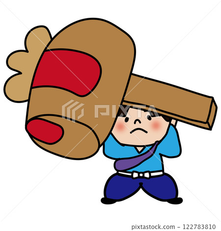 一寸法師手持木槌 122783810