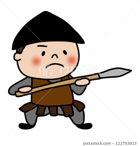 Soldier holding a spear Soldier holding a spear 122783813