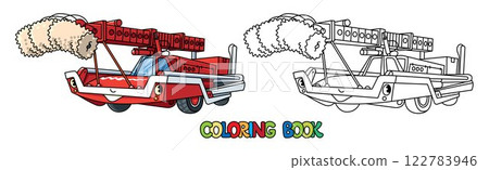 Airplane washing car coloring book 122783946