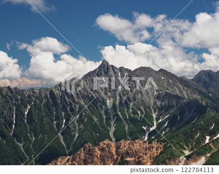 [山景] 從富山縣北阿爾卑斯山鷲羽山頂俯瞰槍山（2023年） 122784113