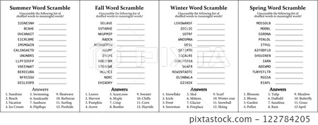 All Seasons Word Scramble and Puzzle, Fun Educational Game for Kids, Teens and Adults All Seasons Word Scramble and Puzzle, Fun Educational Game for Kids, Teens and Adults 122784205