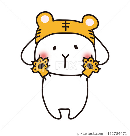 戴著老虎面具的白兔 122784471