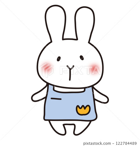 穿著藍色圍裙的白兔,擔任幼稚園老師 穿著藍色圍裙的白兔,擔任幼稚園老師 122784489