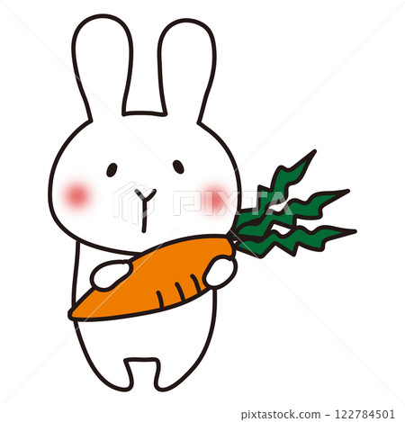White rabbit holding a carrot White rabbit holding a carrot 122784501