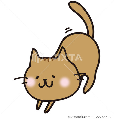 棕色的貓伸展 122784599
