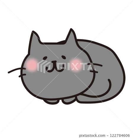 Curled up black cat Curled up black cat 122784606