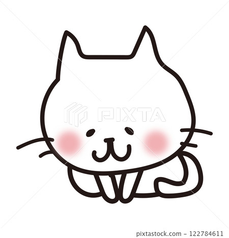 White cat bowing White cat bowing 122784611