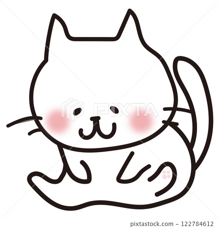 White cat grooming 122784612