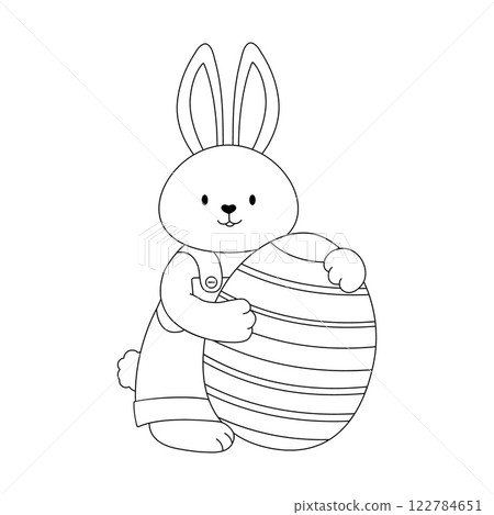 Cute Easter bunny with of Easter egg Cute Easter bunny with of Easter egg 122784651