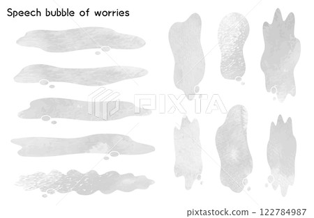 Watercolor style vertically long speech bubble vector illustration set Frame Copy space Frame Gray Gray 122784987