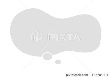 Fuzzy imagination speech bubble vector illustration Simple fluid shape Gray 122784991