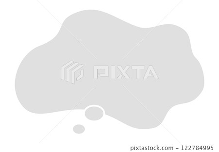 Fuzzy imagination speech bubble vector illustration Simple fluid shape Gray 122784995