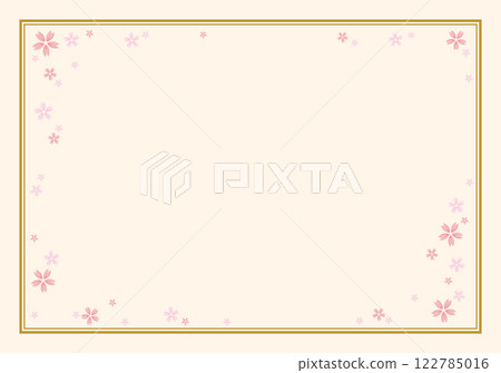 簡單的櫻花框架(奶油色底色)非常適合彩色紙和證書。 簡單的櫻花框架(奶油色底色)非常適合彩色紙和證書。 122785016