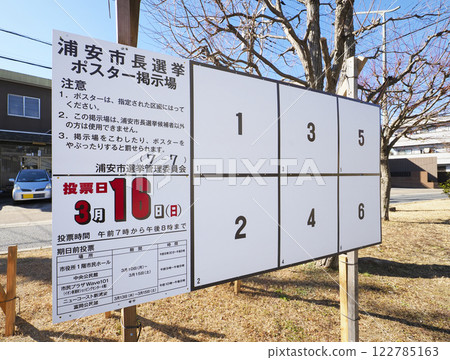 選舉海報公告牌、浦安市長選舉 選舉海報公告牌、浦安市長選舉 122785163