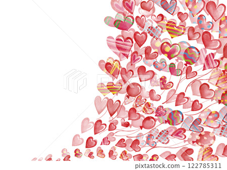 水彩風格鮮紅的心巧克力蓬鬆背景2 水彩風格鮮紅的心巧克力蓬鬆背景2 122785311