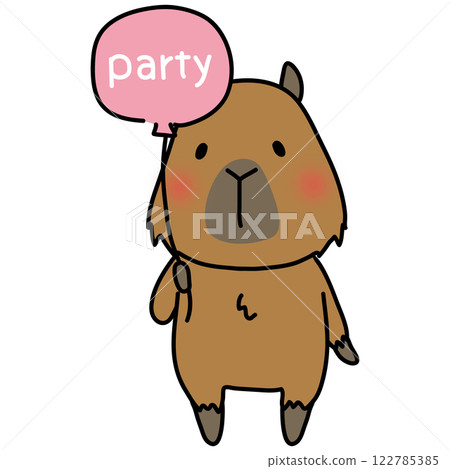 Capybara holding a party balloon 122785385