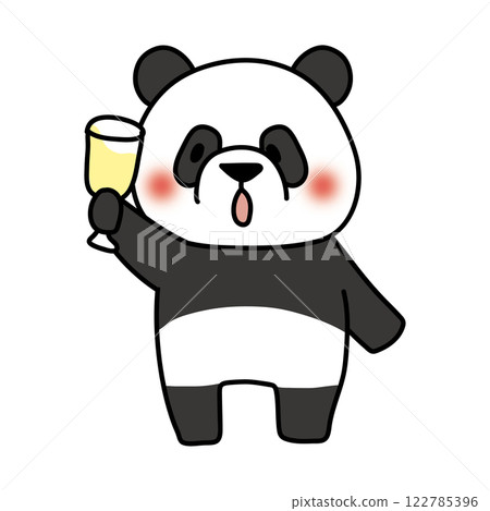 Panda toasting at a party 122785396