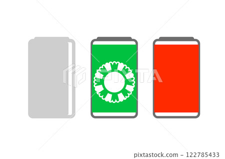 Beer and limonade cans isolated on white background. Vector clipart 122785433