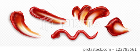 Ketchup splash set with various liquid shapes 122785561