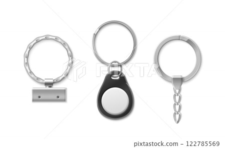 Key chain ring collection with metallic holders 122785569
