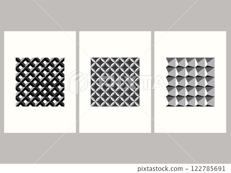 Black and white Japanese background with line art pattern vector. Abstract template with traditional Minimal geometric pattern in oriental style. 122785691