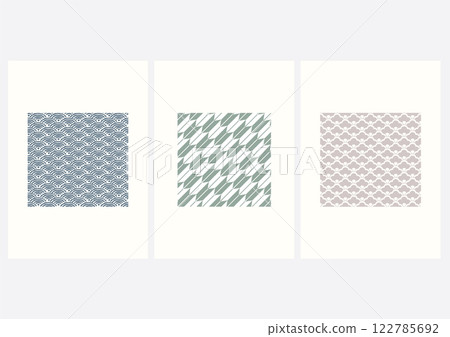 Colorful Japanese background with line art pattern vector. Abstract template with traditional Minimal geometric pattern in oriental style. 122785692