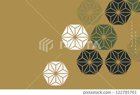 Japanese background with line art pattern vector. Abstract template with traditional Minimal geometric pattern in oriental style. Japanese background with line art pattern vector. Abstract template with traditional Minimal geometric pattern in oriental style. 122785701
