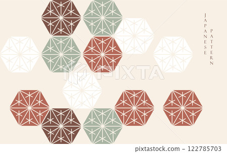 Minimal geometric pattern in oriental style. Japanese background with line art pattern vector. Abstract template with traditional style. Minimal geometric pattern in oriental style. Japanese background with line art pattern vector. Abstract template with traditional style. 122785703