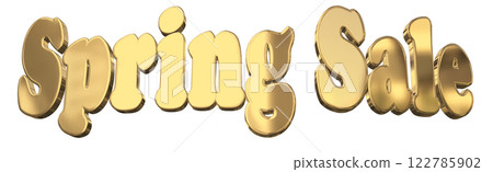 3DCG lettering "Spring Sale" in gold 3DCG lettering "Spring Sale" in gold 122785902