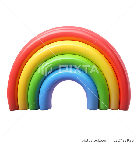 Colourful 3D rainbow on transparent background background, bright image for use in designs Colourful 3D rainbow on transparent background background, bright image for use in designs 122785956