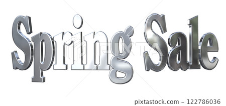 3DCG text "Spring Sale" Silver, Silver 3DCG text "Spring Sale" Silver, Silver 122786036