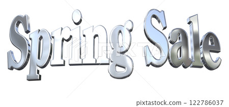 3DCG text "Spring Sale" Silver, Silver 3DCG text "Spring Sale" Silver, Silver 122786037