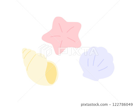 Pastel colored shells 122786049