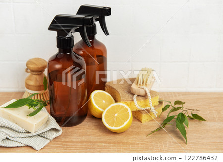 Eco friendly cleaning products promoting sustainable lifestyle in housekeeping Eco friendly cleaning products promoting sustainable lifestyle in housekeeping 122786432