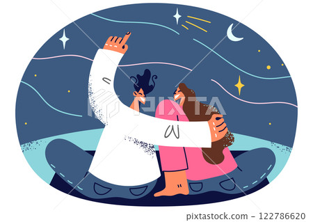 Happy couple enjoy romantic date at night Happy couple enjoy romantic date at night 122786620