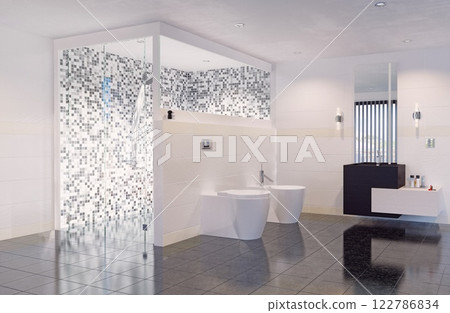 modern bathroom interior. modern bathroom interior. 122786834