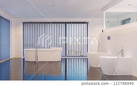 modern bathroom interior. modern bathroom interior. 122786840