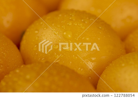 a large number of ripe orange tomatoes that are on the table a large number of ripe orange tomatoes that are on the table 122788054