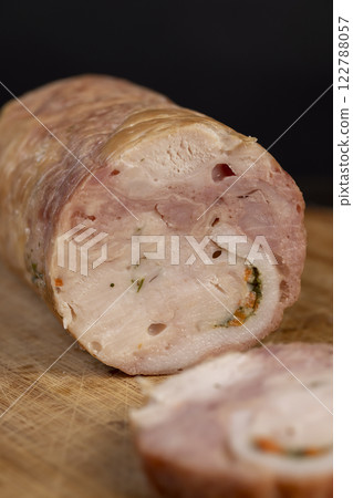 combined sausage of chicken thigh and breast with spices combined sausage of chicken thigh and breast with spices 122788057
