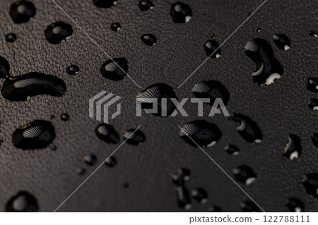natural leather dyed black in water droplets 122788111