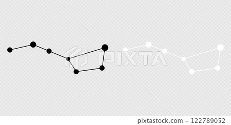 Ursa Major constellation map set. Vector illustration. Ursa Major constellation map set. Vector illustration. 122789052