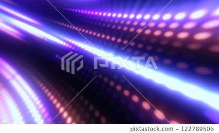 Vibrant purple and blue dot pattern with streaks of light, creating a sense of energy and futuristic design. Suitable for digital themes and high-tech concepts background Vibrant purple and blue dot pattern with streaks of light, creating a sense of energy and futuristic design. Suitable for digital themes and high-tech concepts background 122789506