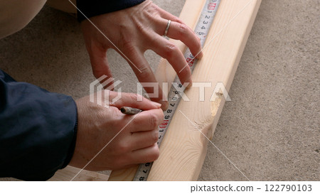 Marking work for two-by-four lumber Marking work for two-by-four lumber 122790103