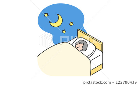 Sleep: Senior woman sleeping in bed 122790439