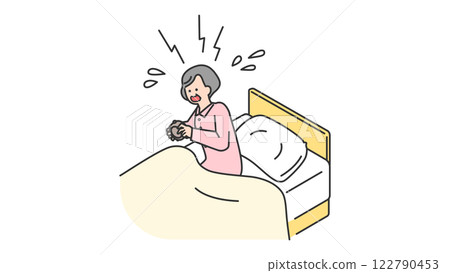 睡眠：早上睡過頭的老年婦女 122790453