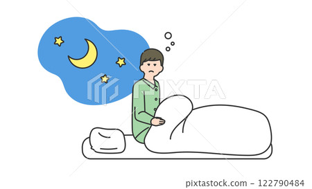 Sleep: Man waking up in the middle of the night 122790484